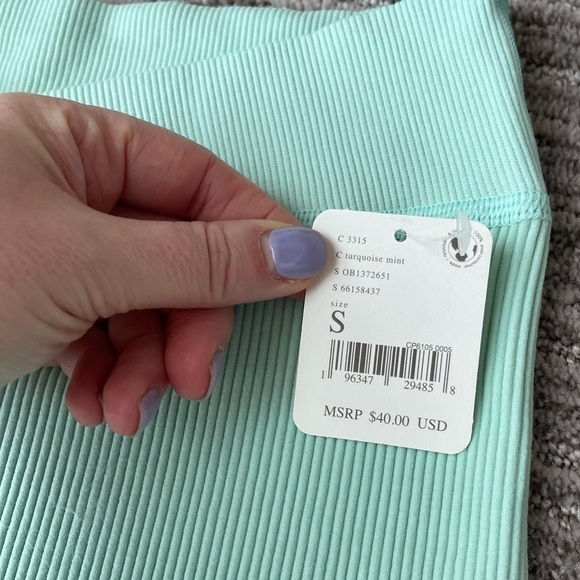 Free People Free Throw Shorts Ribbed High Rise Turquoise Mint Green - Picture 10 of 13